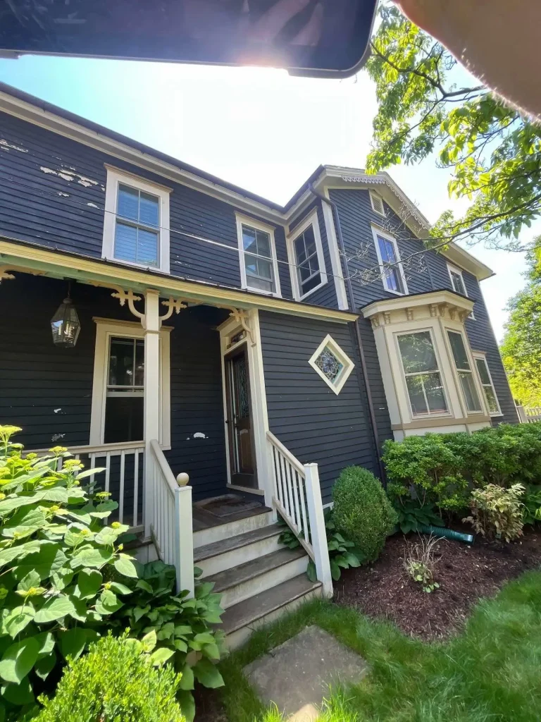 Before: Haddonfield Exterior Dark Blue Home