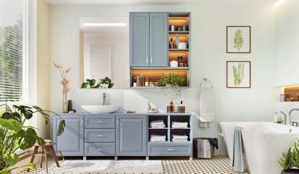 Bathroom cabinet painting and refinishing services in Churchville, PA by Heiler Painting